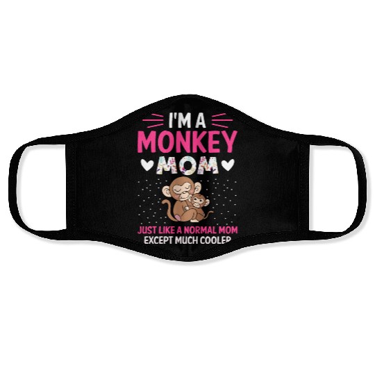 Monkey Mom Mothers Day Best Mama Ever Animal Ape Face Masks
