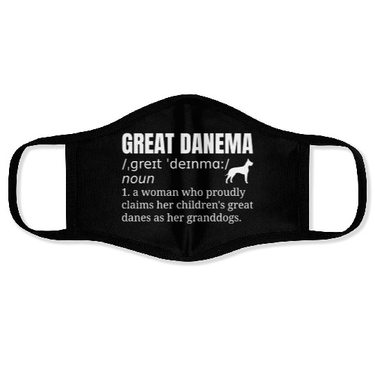 Great Dane Grandma Definition Face Masks