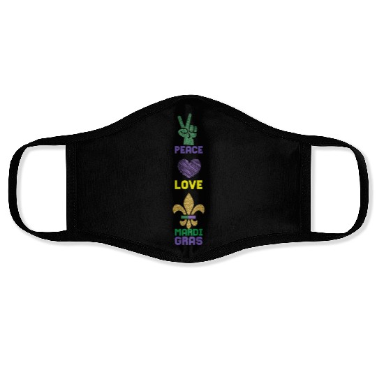 2023 Festival Parade Beads Love Peace Mardi Gras Face Masks