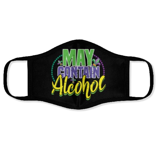 Alcohol Lover Festival Parade Beads Mardi Gras Face Masks
