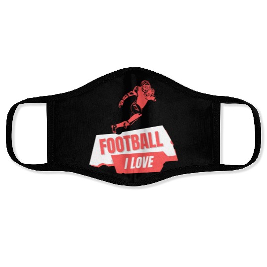 I Love Football Game Day Face Masks, Football Face Masks