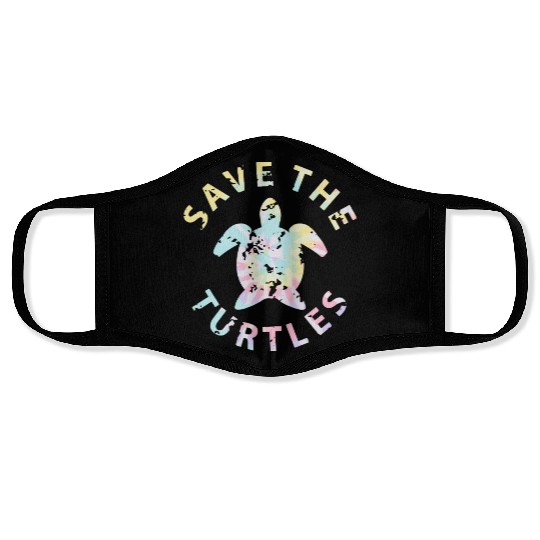 Save The Turtles Tie Dye Face Masks
