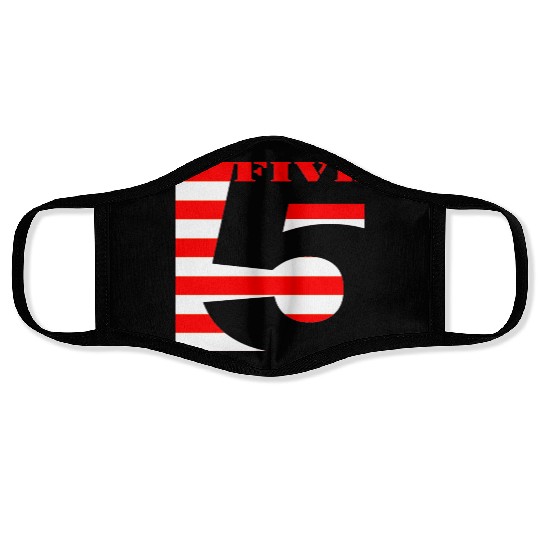 CUTE MODERN UNIQUE NUMBER 5 STRIPES Face Masks
