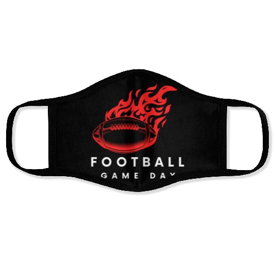 Red Football On Fire Game Day , football fan Face Masks .