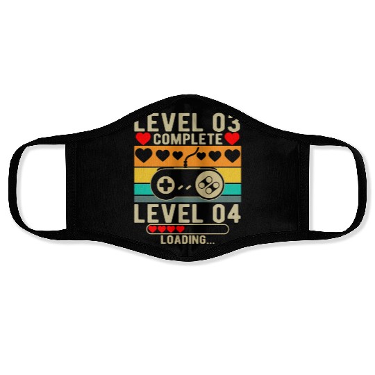 Level 3 Complete 3rd Wedding Anniversary Gamer Face Masks