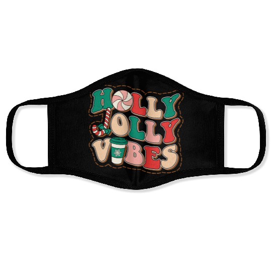 holly jolly vibes Face Masks