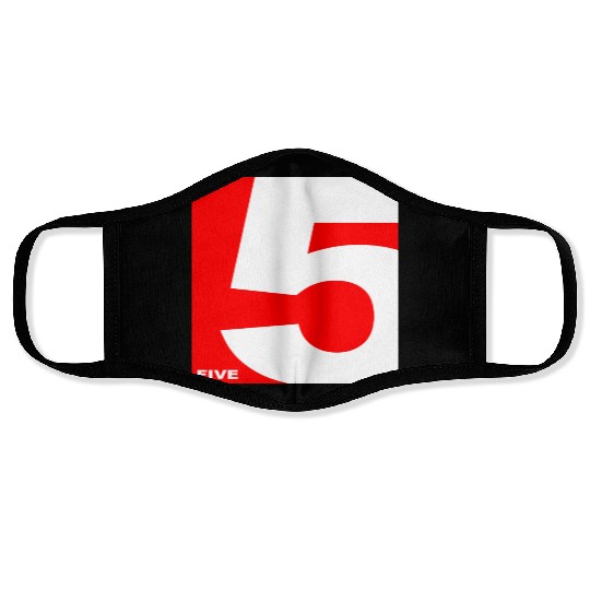 NUMBER 5 RED Face Masks