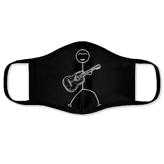 Guitar Player Stick Figure Funny Stick Figure Guit Face Masks