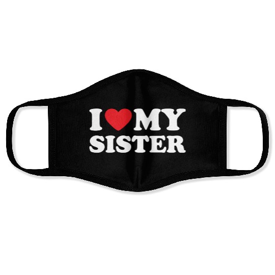I Love My Sister, I Heart My Sister Face Masks