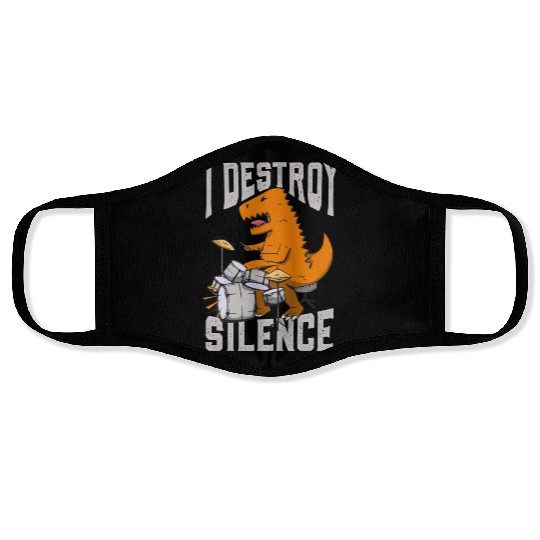 I Destroy Silence Drummer Band Music Beat Drum Face Masks