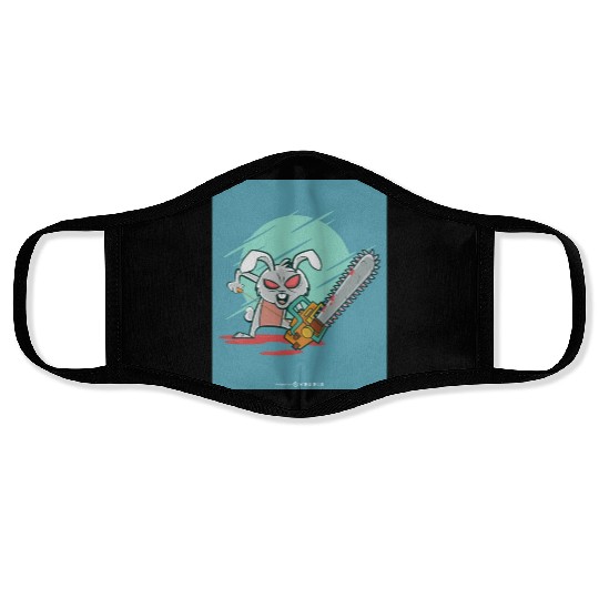 Angry rabbit chainsaw Angry rabbit chainsaw inspir Face Masks