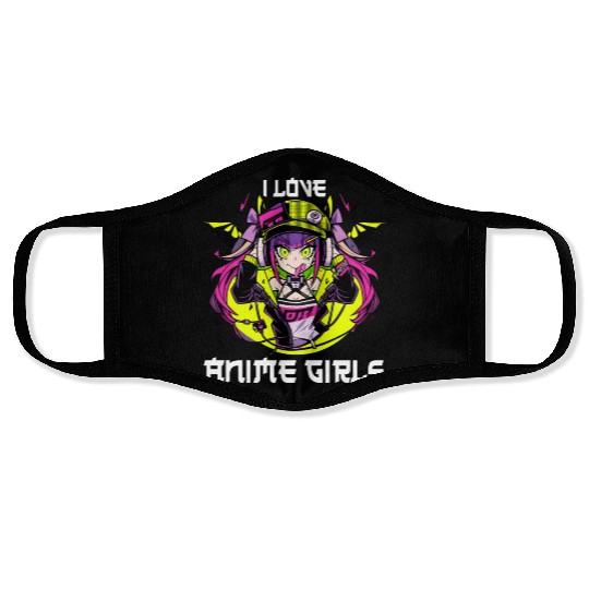 I Love Anime Girls Otacore Otaku Anime Face Masks
