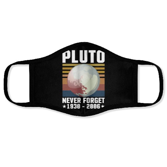 PLUTO NEVER FORGET 1930-2006 Face Masks