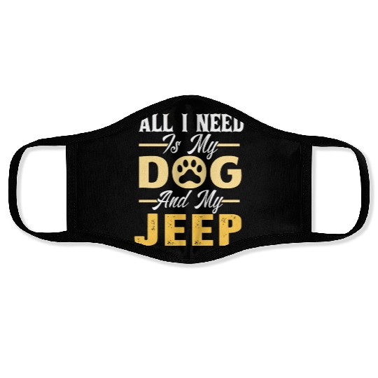 Dog Jeep Lover- For Men- For Women Face Masks
