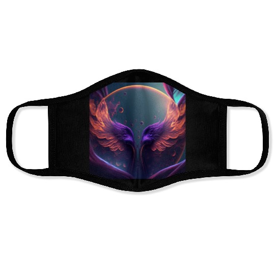 Flaming phoenix wings Face Masks