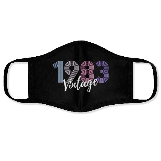 40 Years Vintage 1983 Retro 40th Birthday Face Masks