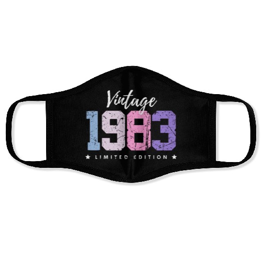 40 Years Vintage 1983 Retro 40th Birthday Face Masks