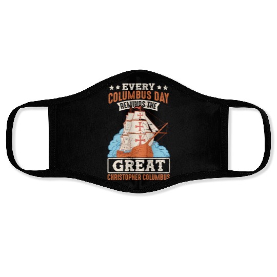 Great Christopher Columbus Day 1942 American Face Masks