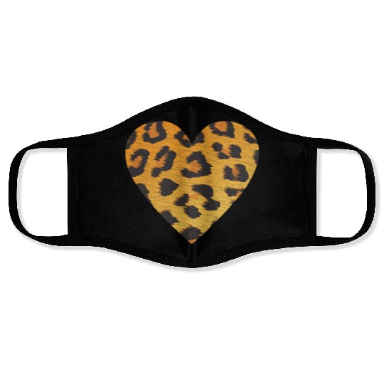 Heart Leopard Print Face Masks
