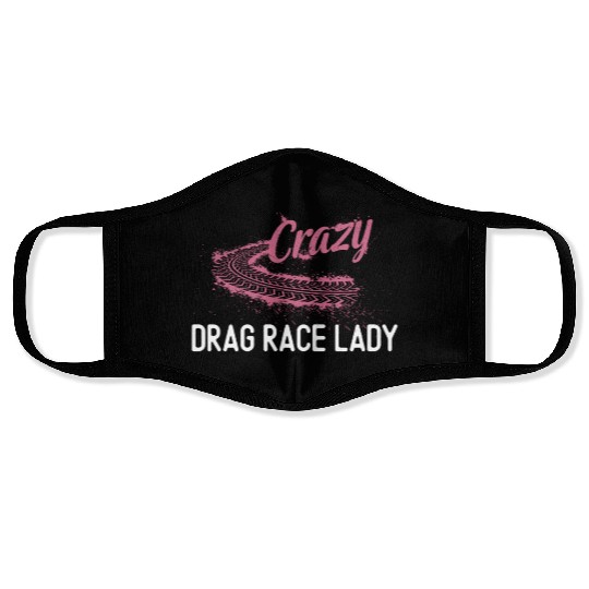 Drag Racing Race Car Girl Crazy Face Masks
