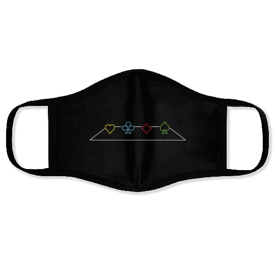 Minimalistic Gambling Poker Blackjack Cards Face Masks