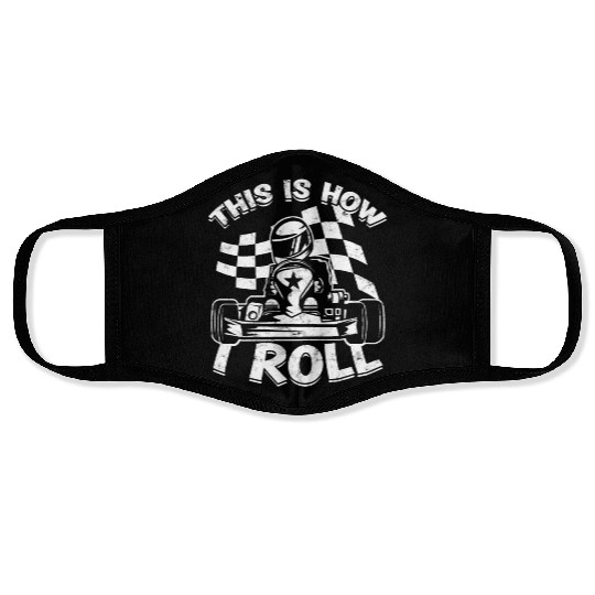 Go Kart Racer Pit Crew Car Racing Karting Face Masks