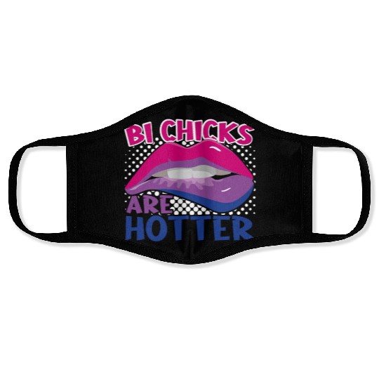 Bi Chicks Are Hotter Bisexual Pride Lips Face Masks