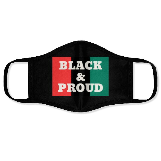 Black and Proud on a Red, Black, and Green Colors Face Masks