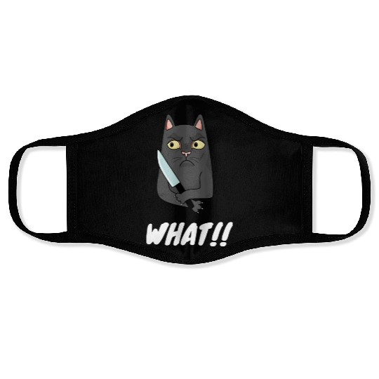 Cat What? Funny Cat Face Masks,Murderous Cat With Knife
