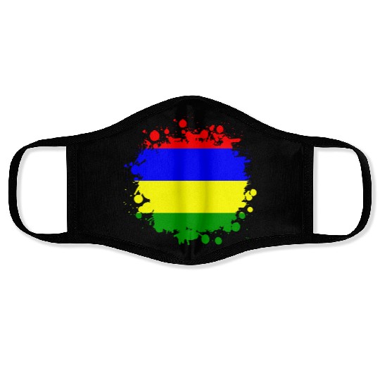 Mauritius blob flag design Face Masks
