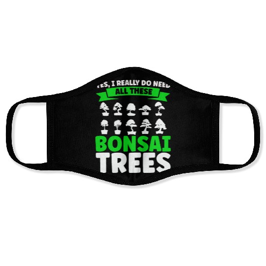 Bonsai Tree Owner Gift Bonsai Tree Gardening Face Masks