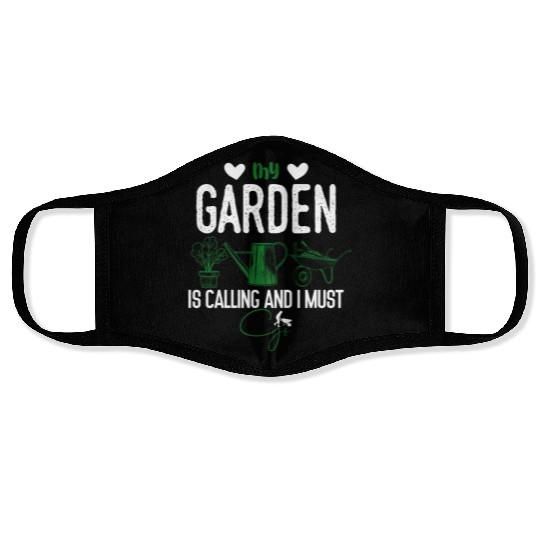 Gardener In The Garden Amateur Gardener Cares For Face Masks