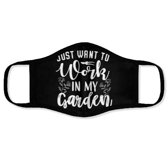 Gardener In The Garden Amateur Gardener Cares For Face Masks