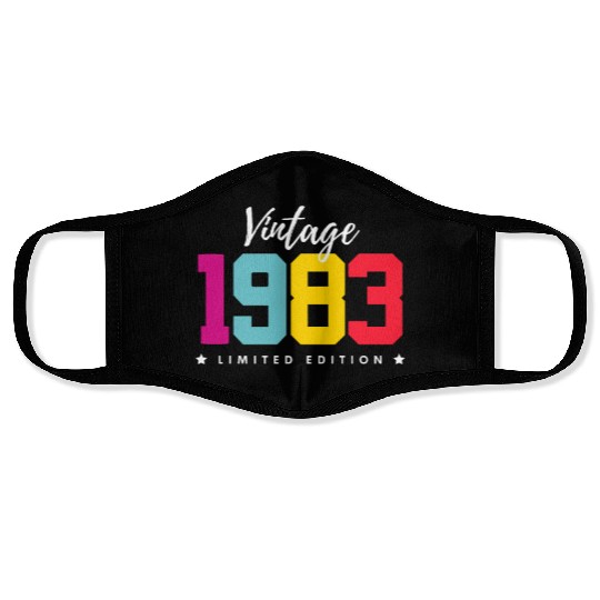 40 Years Vintage 1983 Retro 40th Birthday Face Masks
