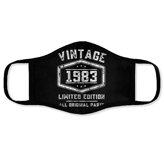 40 Years Vintage 1983 Retro 40th Birthday Face Masks