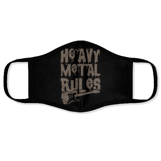Heavy Metal Rules Music Band Genre Face Masks