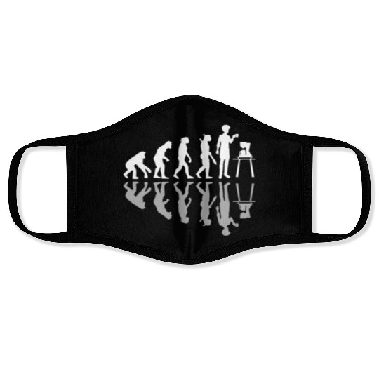 Human Evolution Home Brewing Coffeemaker Barista Face Masks