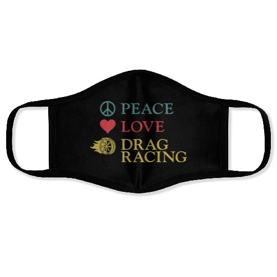 Drag Racing Race Car Girl Peace Face Masks