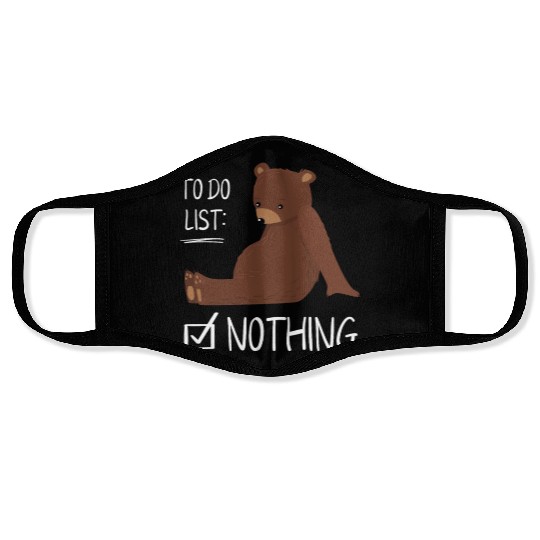 To Do List Nothing Bear Sleep Face Masks