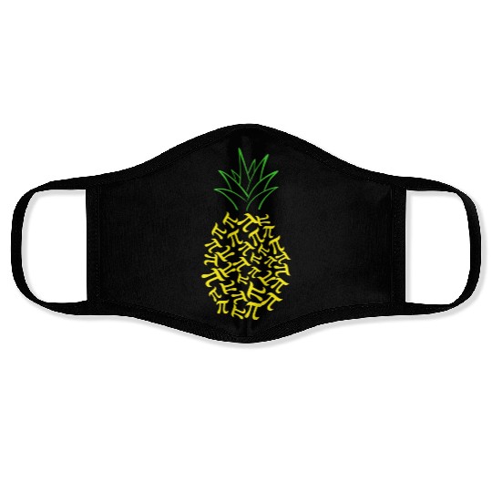 Pi Day Pineapple Math Lover Teacher 3.14 Symbol Face Masks
