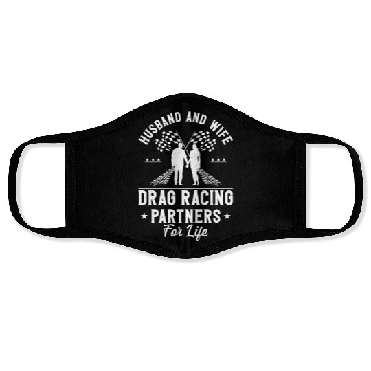 Drag Racing Race Car Husband Wife Face Masks