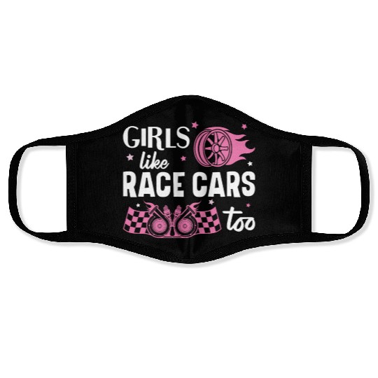Drag Racing Race Car Girl Girls Face Masks