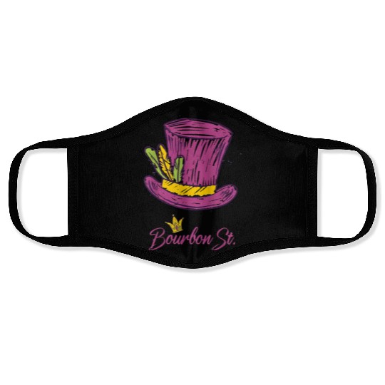 Bourbon Street Mardi Gras New Orleans French Quart Face Masks