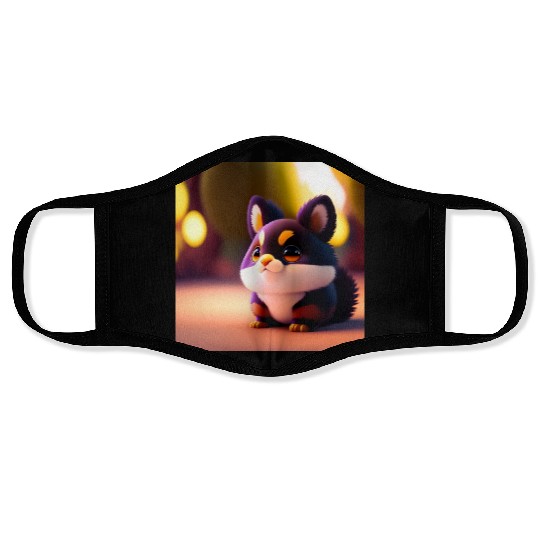 dog mom cuddling puppy Face Masks