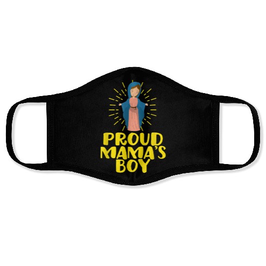 Our Blessed Mary Cute I Love Mama Catholic Gifts Face Masks