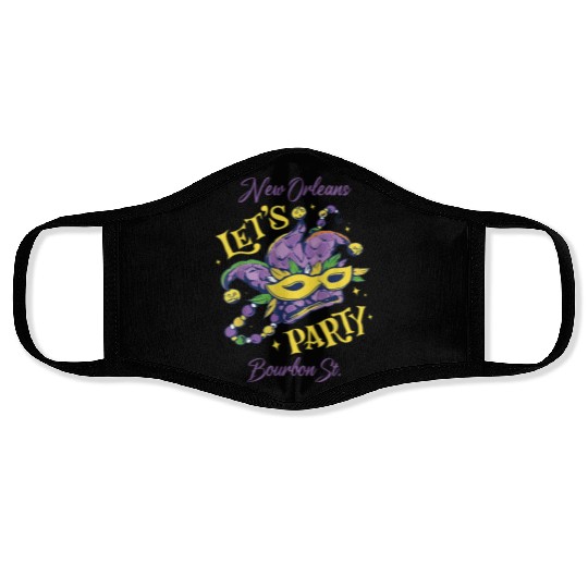 Mardi Gras Bourbon Street New Orleans Souvenir Lou Face Masks