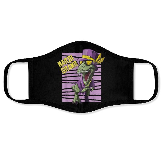 Mardi Grawr T-Rex Dino Costume Mardi Gras Boys Tod Face Masks