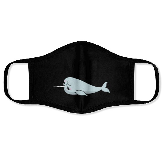 Procrastinating Narwhal Lover Aquatic Animals Face Masks