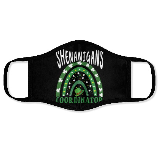 Shenanigans Coordinator Shamrock Saint Patricks Face Masks