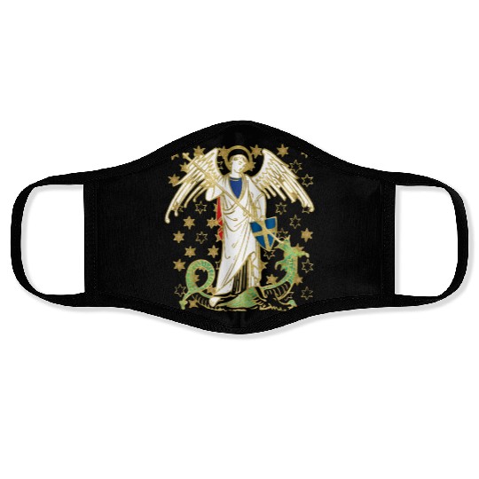 St. Michael the Archangel Icon Dragon Catholic Ang Face Masks
